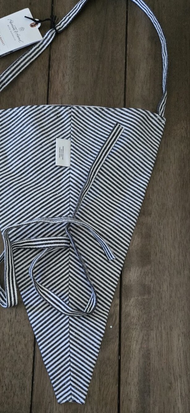 Hearth & Hand Black and White Striped Hanging Banner